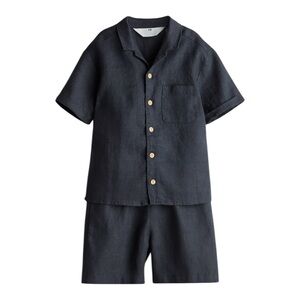 H&M Kids | Organic Linen Matching Set - Midnight Blue